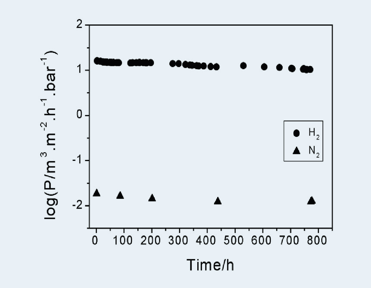 Langzeitstabilität und Selektivität der H₂-Permeation einer Pd beschichteten Al₂O₃- Hohlfasermembran