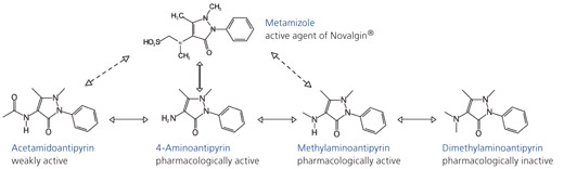 Beim Abbau von Metamizol entstehen Metabolite, die sich im Bioreaktor anreichern.