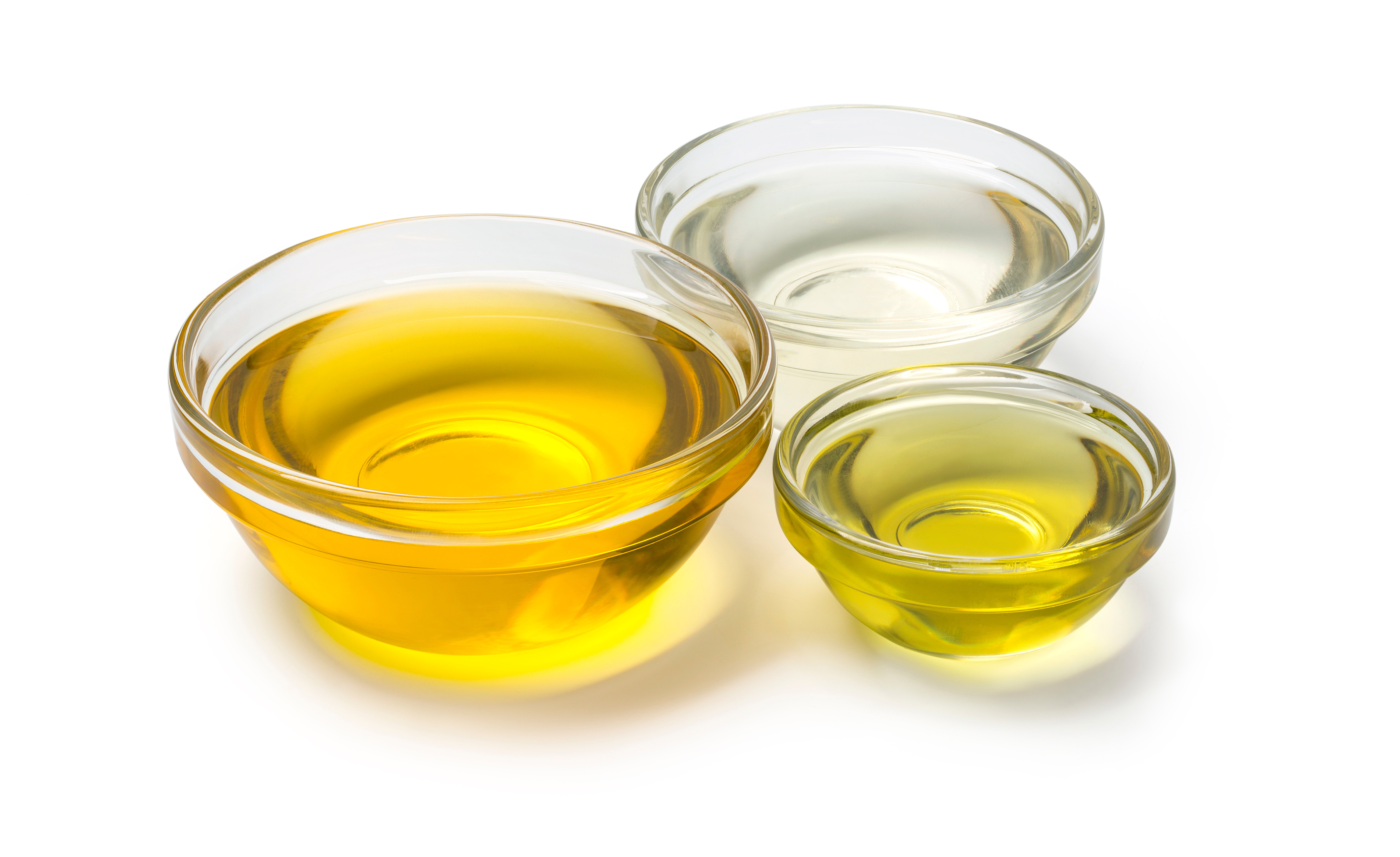 A bowl of  oil on white background with clipping path
