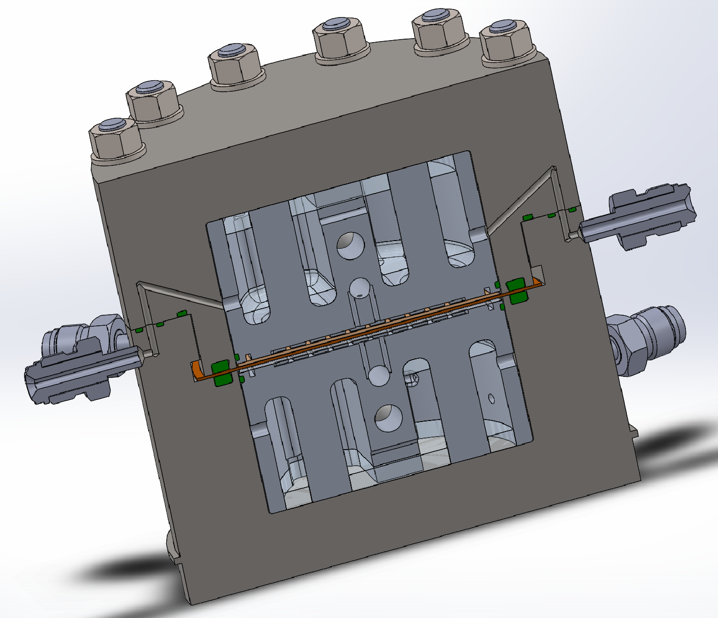 Cross-section through the membrane test cell