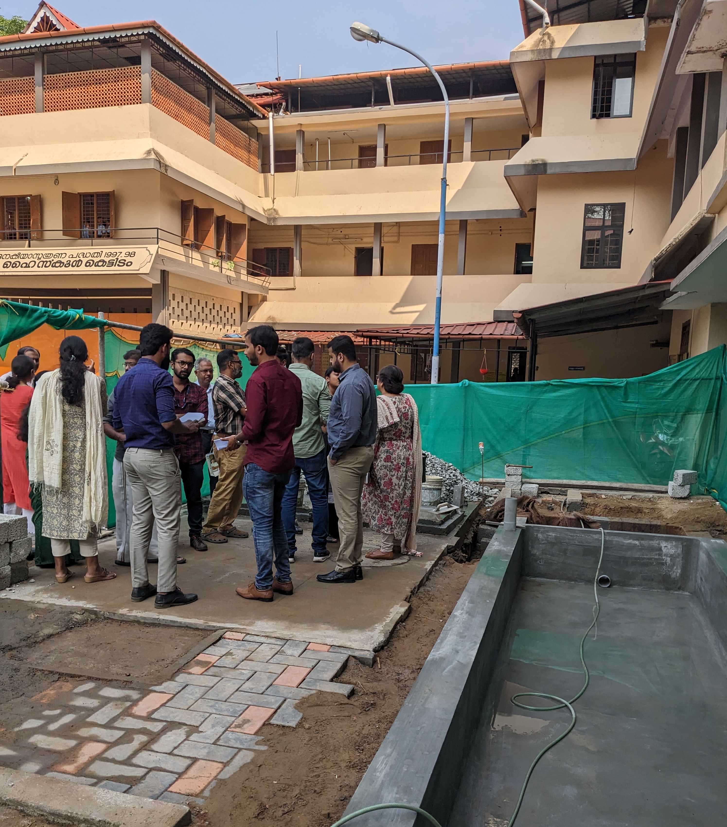 Mounting for nature inspired wastewater treatment at the Government Higher Secondary School in Kochi